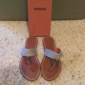 Missoni knit flat strap sandals